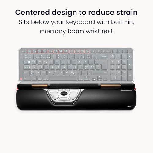 Rollermouse Red Ergonomic Mouse For Shoulder Forearm Wrist Strain Relief For Rsi Carpal Tunnel Centered Rollerbar 6 Customizable Buttons 10 Speed Settings Mac/Pc Compatible Wireless - Regular