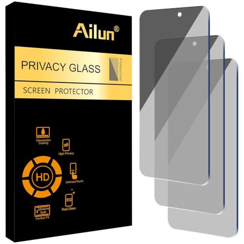 Privacy Screen Protector for iPhone 16 / iPhone 15 / iPhone 15 Pro [6.1 Inch] 3 Pack Anti Spy Private Tempered Glass Anti-Scratch Case Friendly [3