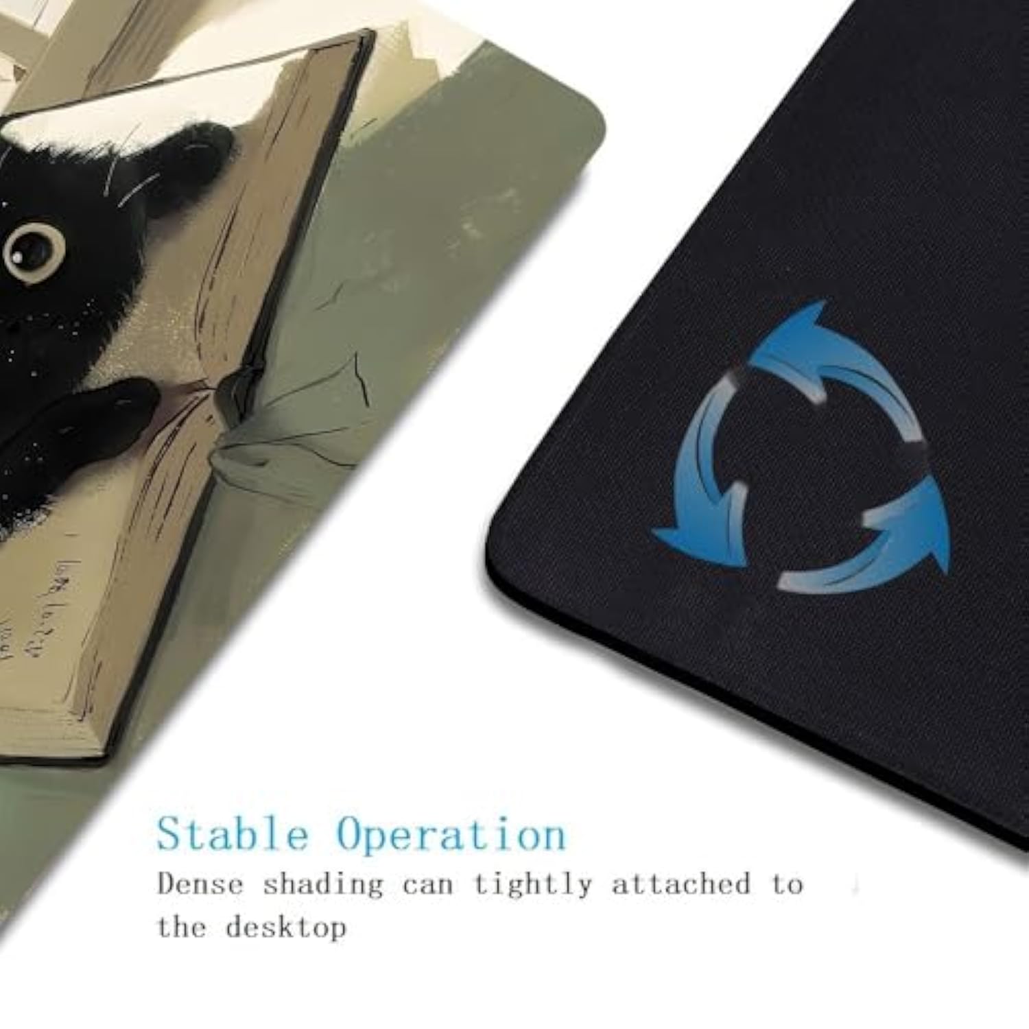 Mouse Pad,Baby Black Cat,Kawaii Anime Cat Mousepad For Wireless Mouse,Cute Desk Accessories,Travel Mousepad With Non-Slip Rubber Base,Gaming Mouse Pad