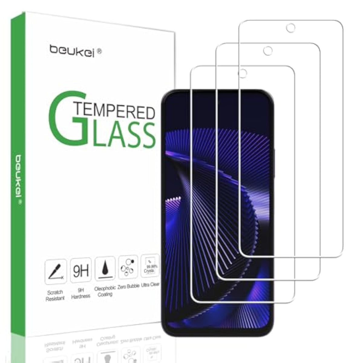 (3 Pack) Designed For Nuu N30 Screen Protector Tempered Glass, 9H Hardness