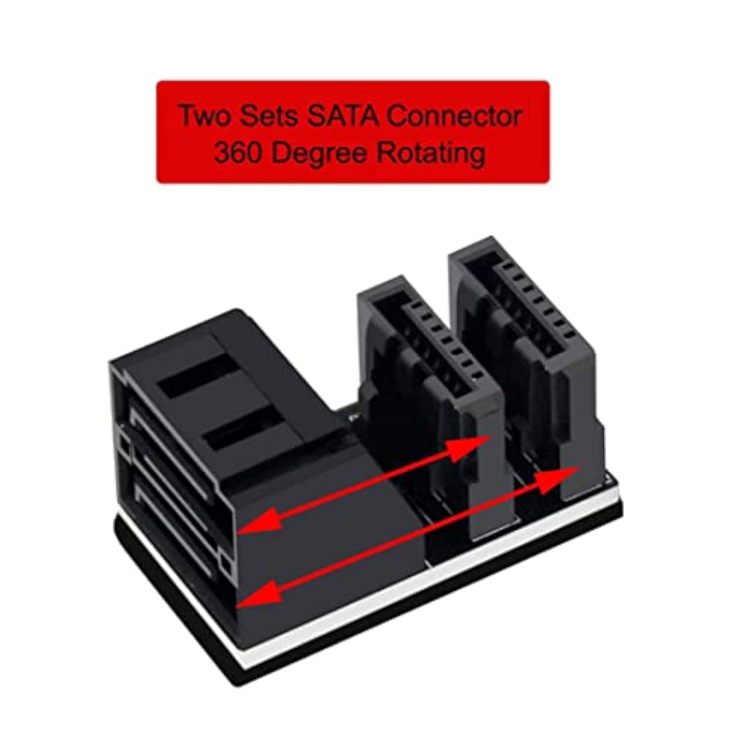 Cy Dual Sata 7Pin Male To 7Pin Female Vertical 90 Degree Angled Expansion Adap