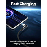 3 Pack 90 Degree Usb C Cable, 0.6Ft Short Right Angle Type C Charger Braided Usbc To Usb A 20Cm Charging And Data Sync Cord Compatible For S10 S9 S8, P40 P30 P20, Mate 30/20, Pixel