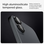 Spigen Camera Lens Screen Protector [GlasTR EZ Fit Optik Pro] Designed for iPhone 16 Plus/iPhone 16 [Case Friendly] - Black [2 Pack]
