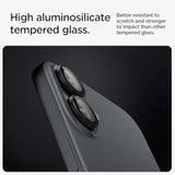 Spigen Camera Lens Screen Protector [GlasTR EZ Fit Optik Pro] Designed for iPhone 16 Plus/iPhone 16 [Case Friendly] - Black [2 Pack]