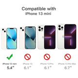 JETech 5 in 1 Case for iPhone 13 Mini 5.4-Inch, with 2-Pack Screen Protector and Camera Lens Protector, Non-Yellowing Shockproof Bumper Phone Cover, Full Coverage Tempered Glass Film (Clear)
