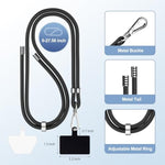 Universal Cell Phone Lanyard, Crossbody Lanyard With Adjustable Nylon Neck Strap Compatible For Every Mobile Phone(2Pack Black+Black)