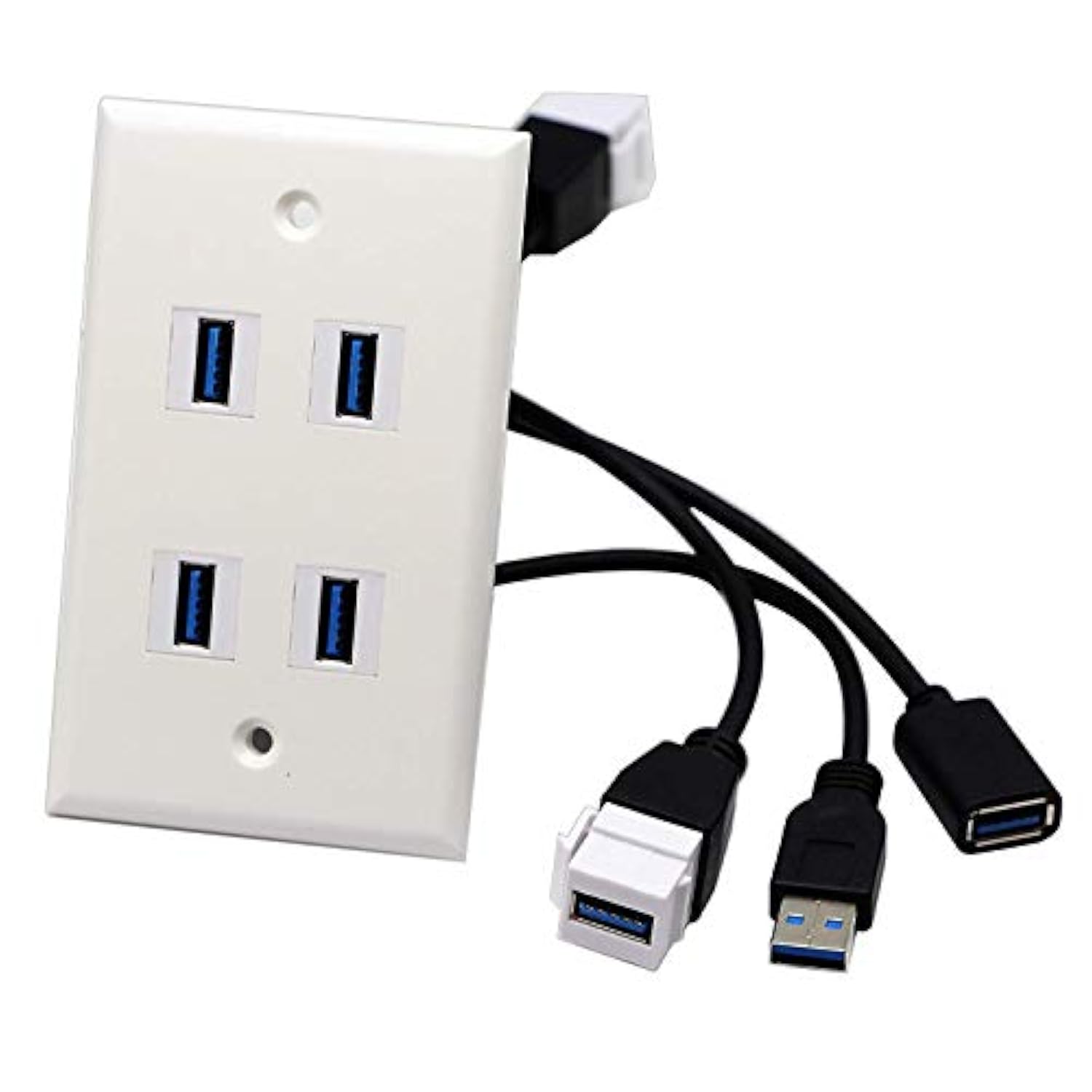 Usb 3.0 Keystone Jack Inserts Cable, Usb 3.0 A Female To Usb A 3.0 Female Keystone Insert Wall Plate Outlet Panel Adapters Connector Cable-20Cm/8Inch (Usb3.0 F/F)