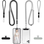 Phone Lanyard, 2 Pack Adjustable Cellphone Lanyard Crossbody Neck Strap & 2 Pack Phone Wrist Strap With Tether Tabs Compatible For Iphone Android Smartphones-Black Grey