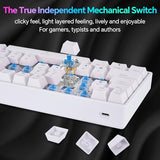 Mechanical 60% Keyboard Rgb 1680M Color Backlit Compact Mini 61 Key Blue Switch Portable Keypad Compatible With Windows Imac Laptop Pc Computer Office Gamer(White)