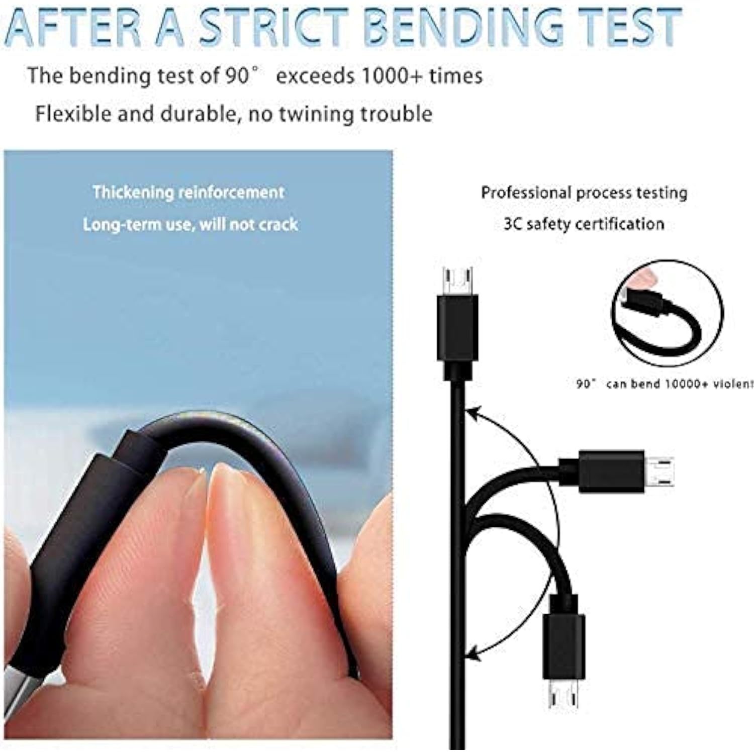 5Ft Micro Usb Charger Charging Power Cable Cord Compatible For Cowin E7 Se7 E9 E8 Se8 E7 Pro, Jabra Elite 45E 65T Evolve 75 65 Headphones,Bugani M83 M90 M99, Treblab Hd7 Fx100, Blueparrott Headsets