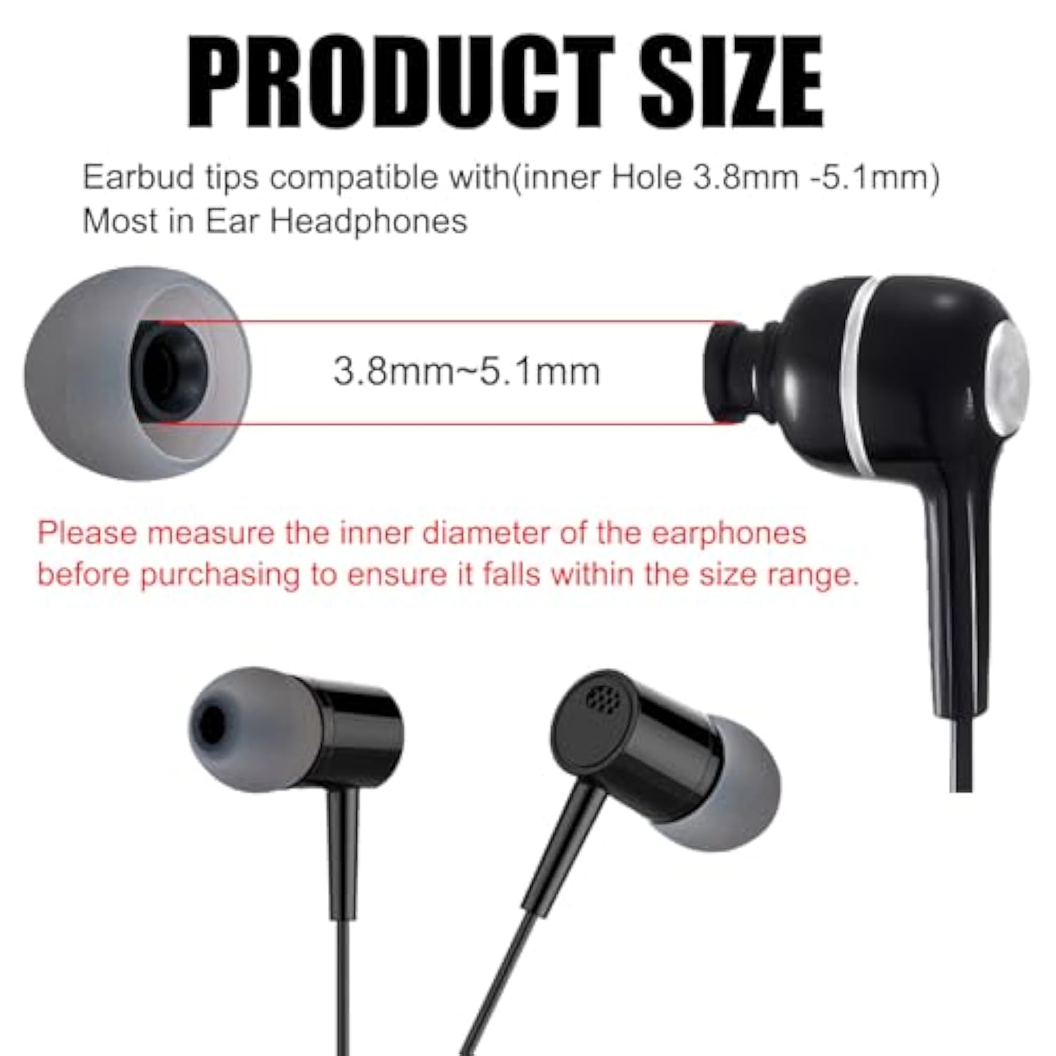 Silicone Earbud Tips Replacement Earbuds Cap Eartips Tips Eargels 9 Pairs S M L