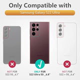 Case For Samsung Galaxy S22 Ultra 5G: Military Grade Drop Proof Rugged Protective Phone Cover With Built-In Kickstand & Slide |Shockproof Bumper Protection Textured Matte 6.8 Inch-Black