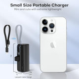 5000Mah Mini Portable Charger Power Bank Compatible With Iphone 14/13/12/11/Xr/Xs/X/8/7/6, Mfi Certified Ultra-Compact 20W Pd Fast Charging Small Cute Battery Pack(Black)