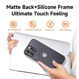 Magnetic Case For Iphone 13 Pro Max Phone Case[Compatible With Magsafe] [With Magnetic Mental Stand][Military Grade Shockproof][Anti Yellowing],Translucent Matte Back With Soft Edge,Black