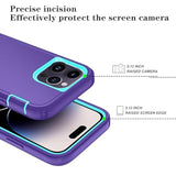 Phone Case For Iphone 14 Pro Max Case With Hd Screen Protector, Heavy Duty Shockproof & Dustproof & Dropproof 3-Layer Cover Phone Case For Iphone 14 Pro Max (6.7'') (Purpleskyblue)