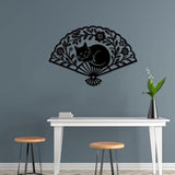 Bedroom Wall Art - Large Black Metal Fan Sleeping Cat Wall Decor Wall Sculpture Artwork For Cats Lover Minimalist Room Living Room Bathroom Office