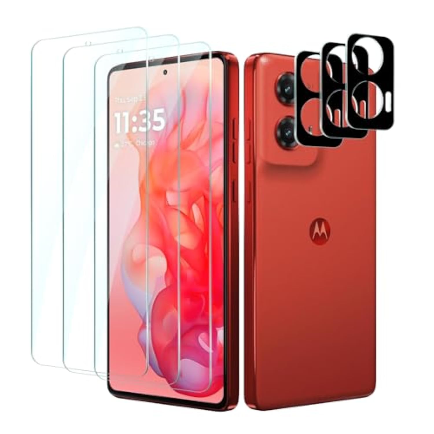 [3+3 Pack For Motorola Moto G Stylus 5G 2024 Screen Protector Tempered Glass With Camera Lens Protector, Protection Film 9H Hardness, Scratch Resistant, Case Friendly