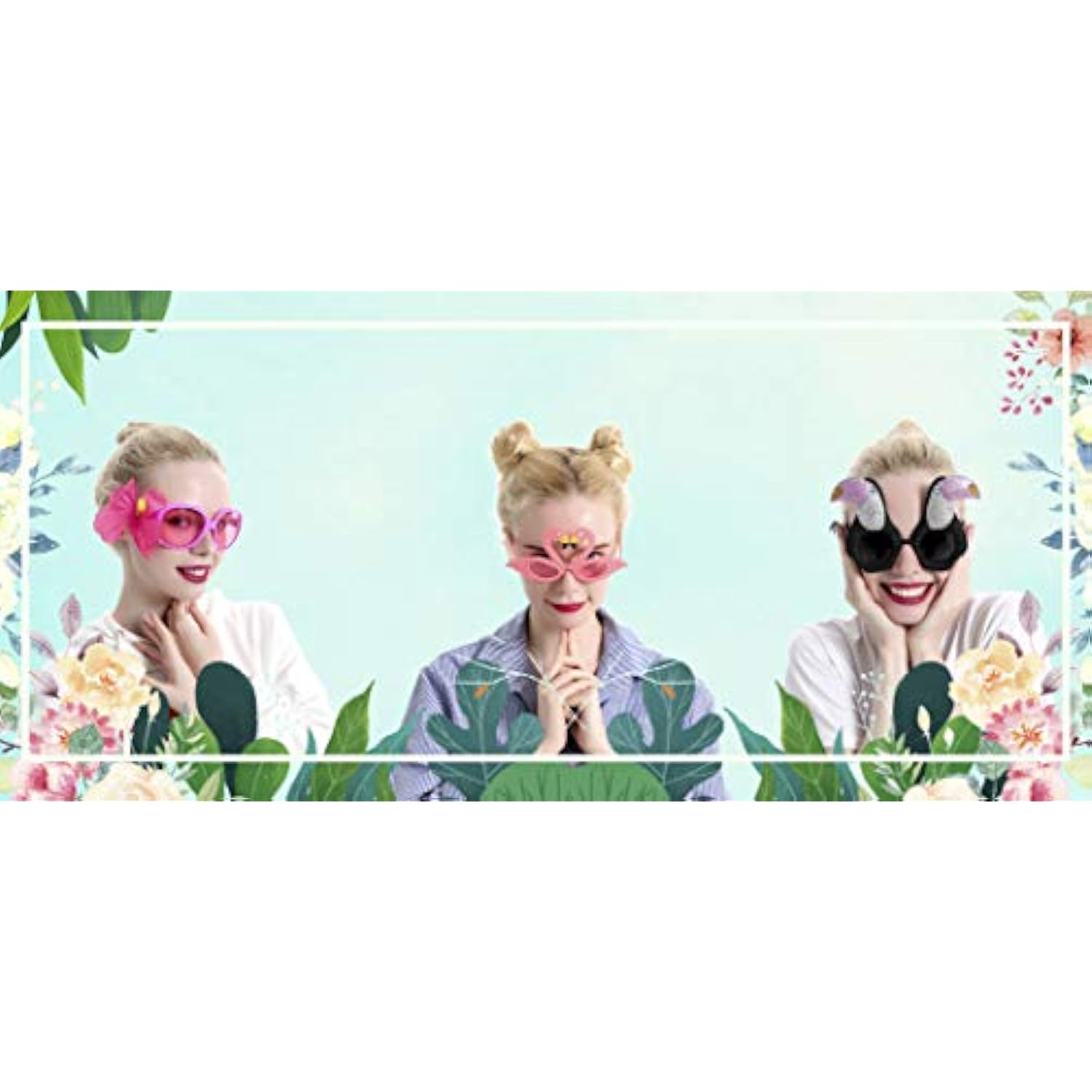 Luau Party Sunglasses - 9 Pairs Funny Hawaiian Glasses, Tropical Fancy Dress Props, Fun Summer Kids Party Favors, Beach Themed Party Supplies Decoration