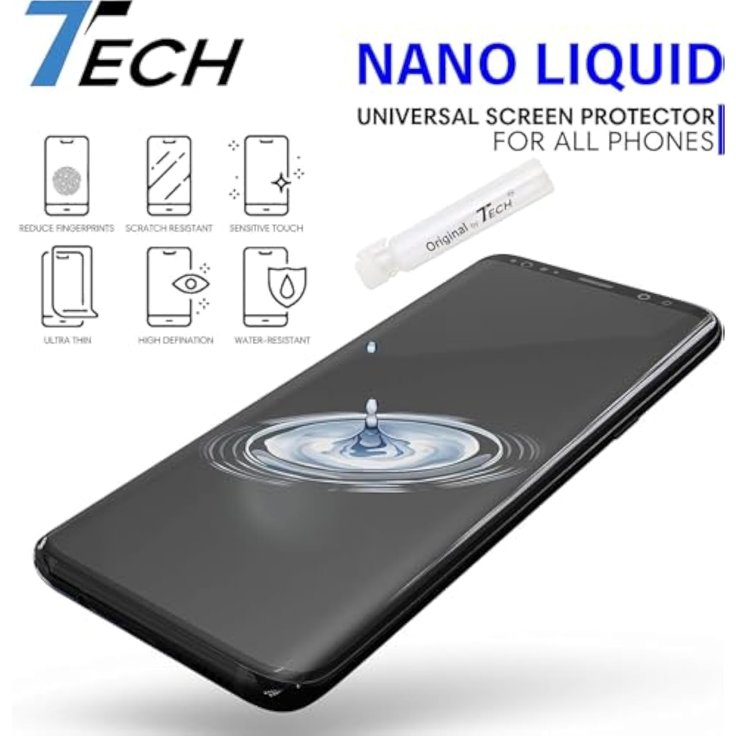 Phone Scratch Remover And Cracked Repair Liquid Liquid Glass Screen Protector | Universal Nano Protection Suitable For All Phones Tablets Smart Watches (Up To 3 Devices)