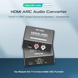 Hdmi Arc Audio Extractor 192Khz, Hdmi Arc Adapter With 3.5Mm Audio And L/R Ste