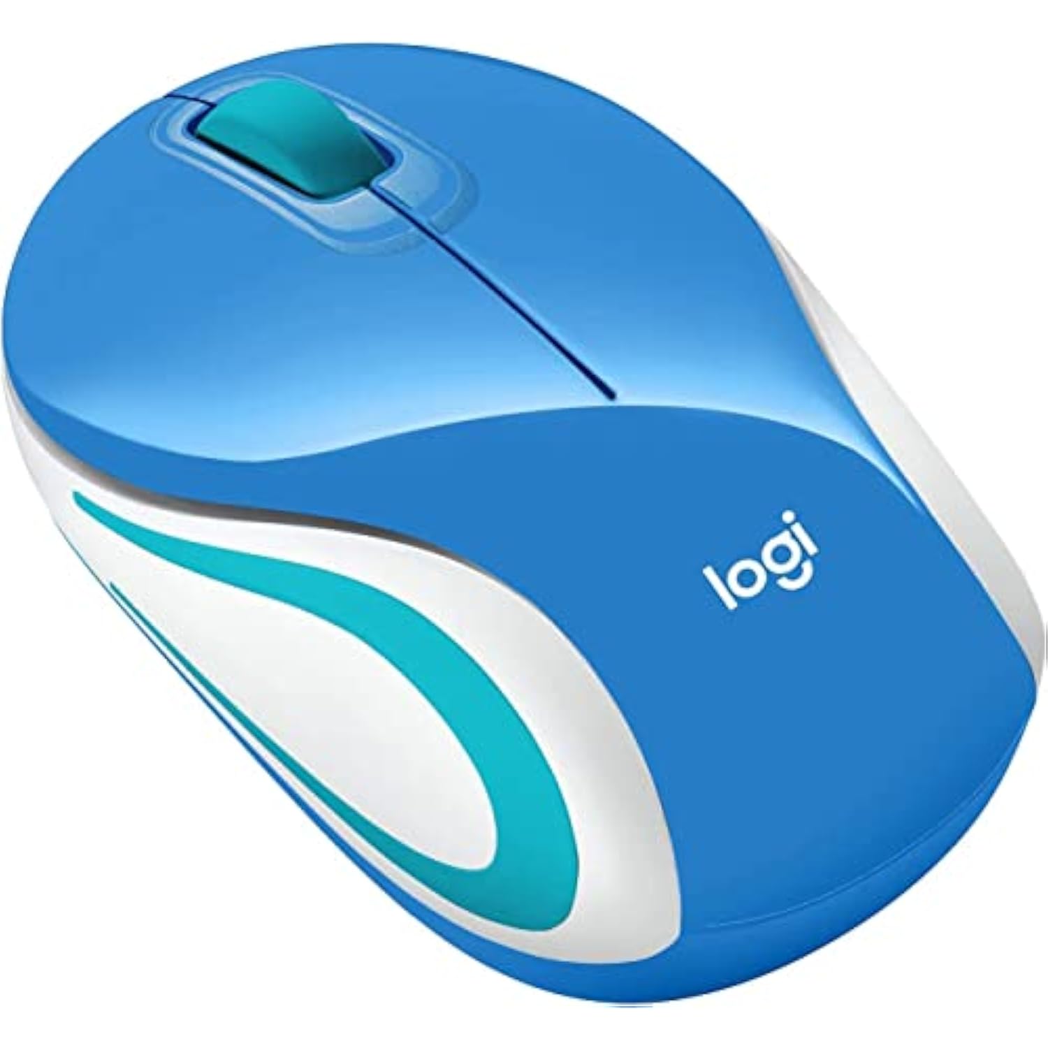 Logitech Wireless Mini Mouse M187, Pocket Sized Portable Mouse For Laptops Blue (Renewed)