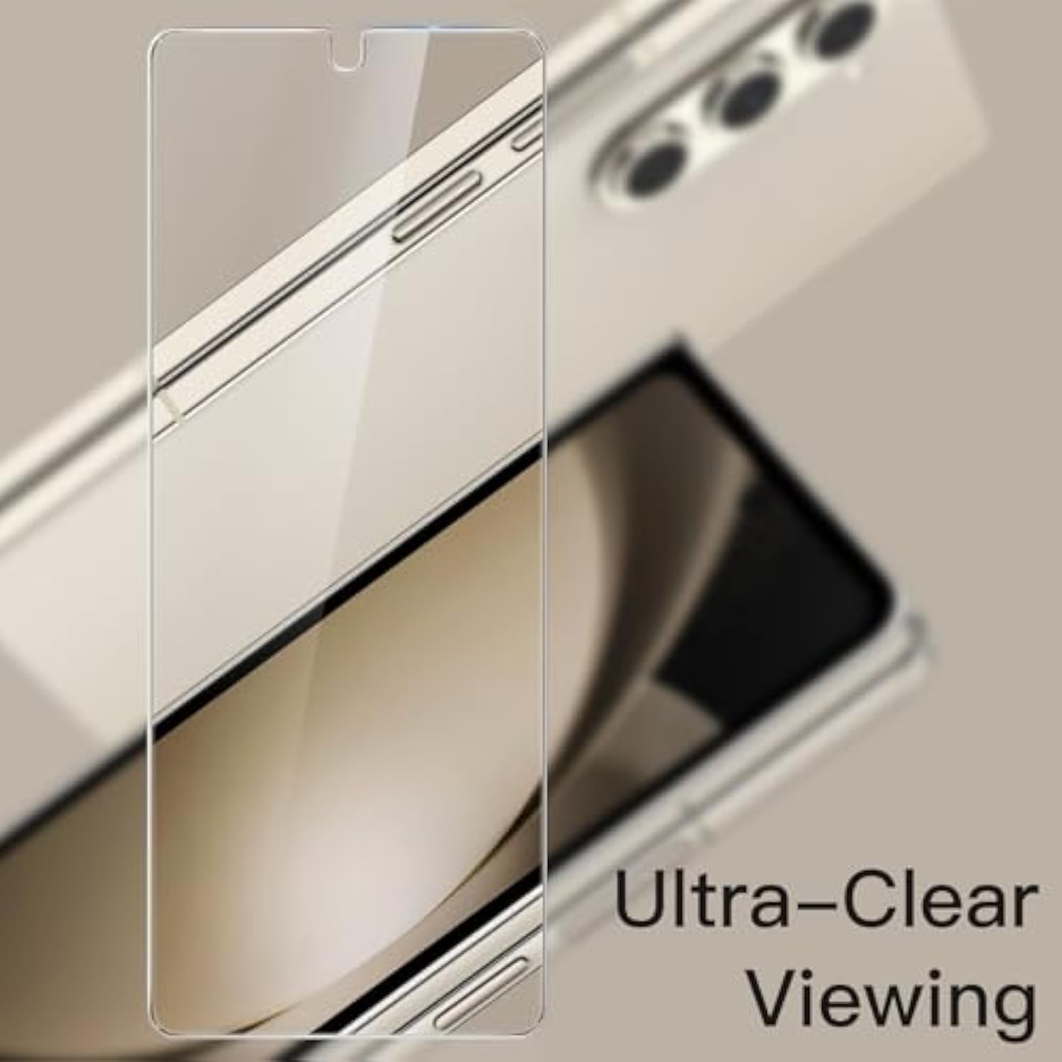 JETech Front Screen Protector for Samsung Galaxy Z Fold 5, Tempered Glass Film with Easy Installation Tool, Case-Friendly, HD Clear, 3-Pack