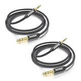 2Pack 1/8 To 1/4 Stereo Audio Cable,6.35Mm 1/4" Male To 3.5Mm 1/8" Male Trs Bidirectional Stereo Audio Cable For Guitar, Laptop, Home Theater Devices, Speaker And Amplifiers 4Ft