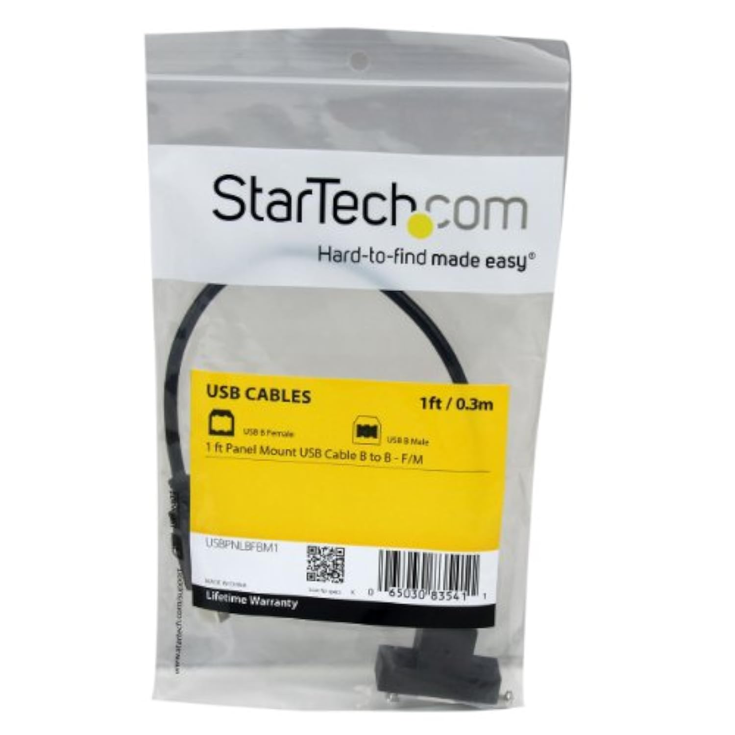 1 Ft Panel Mount Usb Cable B To B - F/M - Usb Type B (F) To Usb Type B (M) - U