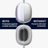 kwmobile 3 in 1 Case for Apple AirPods Max - Clear TPU Cover for Headphones - Anti-Scratch Ear Pad, Ear Cups, Cushion, Headband Protection - Transparent/Lavender