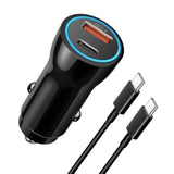Iphone 16 15 Car Charger, [Apple Mfi Certified] Usb C Car Charger 43W Fast Charging With 3.3 Ft Usb C To Usb C Cable, Pd Usb-C & Qc 3.0 Usb Car Adapter For Iphone 16 15 Pro Max Plus