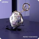 Cute Pattern Hard Shell Case for Galaxy Buds 2, Galaxy Buds Pro, Galaxy Buds Live with Key Chain Clip, Purple