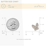 Rhinestone Wings Butterfly Metal Base Sewing Shank Buttons 20 Pcs - 15