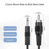 Rca To 3.5Mm Mono, 6Ft 3.5Mm 1/8 Inch Mono Male Plug To Rca Male Audio Cable A