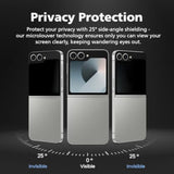 2 Pack Front Privacy Screen Protector Compatible With Samsung Galaxy Z Flip 7 Fe [25° Anti Spy] Epu+Pet Film, Self-Healing, Easy Installation, Case Friendly, 3H Hardness