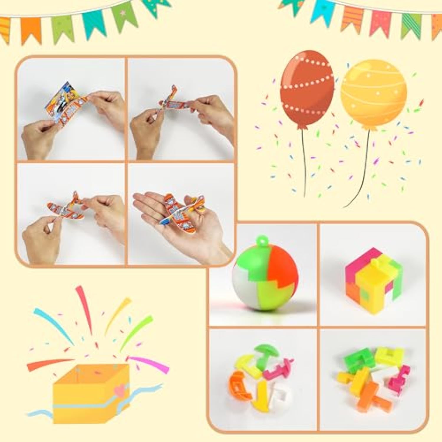 100 Pcs Party Favors Toy Assortment Goodie Bags For Carnival Prizes School Classroom Rewards Pinata Filler For Birthday Party (Style 1)