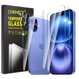 [2+1+2 Pack Back Screen Protector For Iphone 16 Plus +2 Pack Front Screen Protector And Camera Lens Protector, 9H Hardness, Ultra Hd, Anti-Scratch