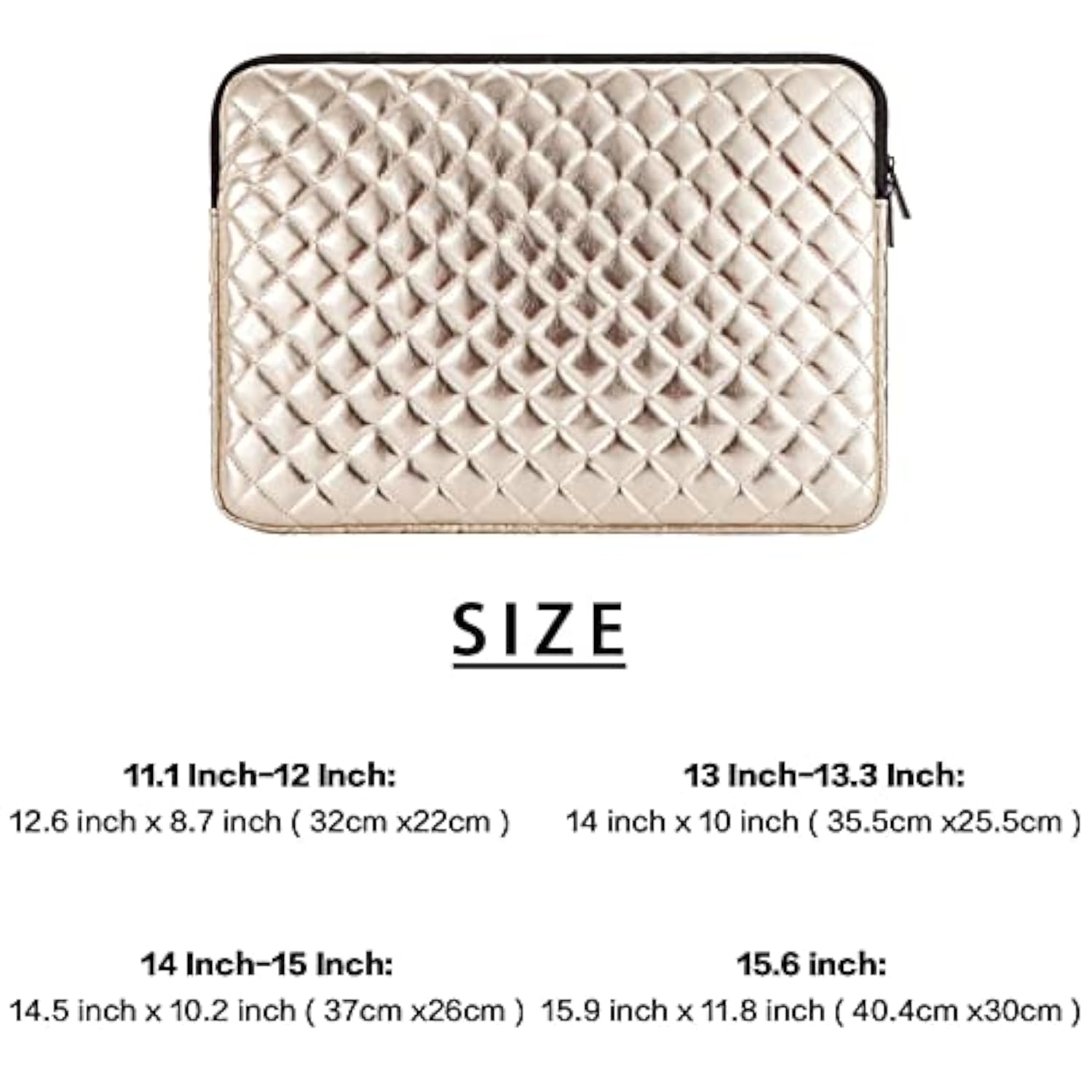 Puffy Laptop Sleeve 11 12 13 13.3 14 15 15.6 Inch Case Protective Bag Quilted Pu Leather Lined Padded