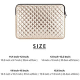 Puffy Laptop Sleeve 11 12 13 13.3 14 15 15.6 Inch Case Protective Bag Quilted Pu Leather Lined Padded
