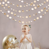 Champagne Gold Dot Garland – Boho Hanging Party Décor for Events