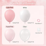 60Pcs Light Pink Balloons With Clear Pastel Pink And White Balloons For Wedding Bridal Baby Shower Shower Birthday Party Decorations