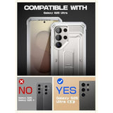 SUPCASE for Samsung Galaxy S25 Ultra Case with Stand (Unicorn Beetle Pro), [2 Front Frames] [Built-in Screen Protector & Belt-Clip] Military-Grade Protection Phone Case for S25 Ultra 6.9 Inch, Clear