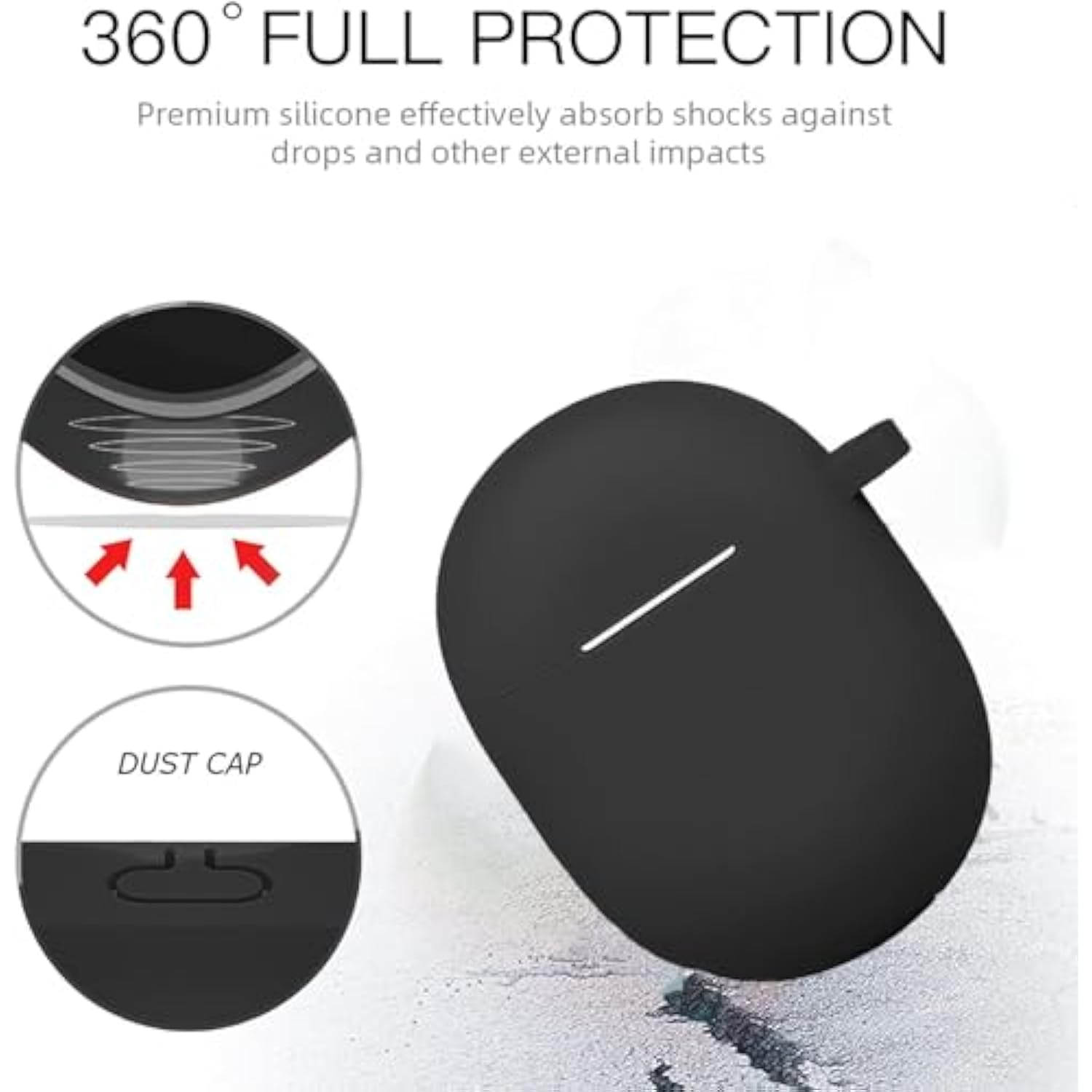 For Google Pixel Buds Pro & Buds Pro 2 Case Cover With Cleaner Kit, Soft Silicone Shockproof Protective Case Skin With Keychain For Men Women, Black