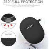 For Google Pixel Buds Pro & Buds Pro 2 Case Cover With Cleaner Kit, Soft Silicone Shockproof Protective Case Skin With Keychain For Men Women, Black