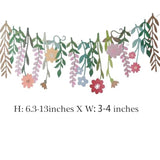 Paper Flower Garland with Rectangular Leaves for Wedding Birthday Baby Shower