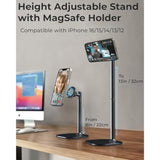 Cooper MagStand - Adjustable Magnetic iPhone Stand for Desk & Phone Holder for Video Recording, Compatible with MagSafe, Stand for iPhone 16 Pro Max, 15/14/13/12, Small Mag Safe Tripod (Night Black)