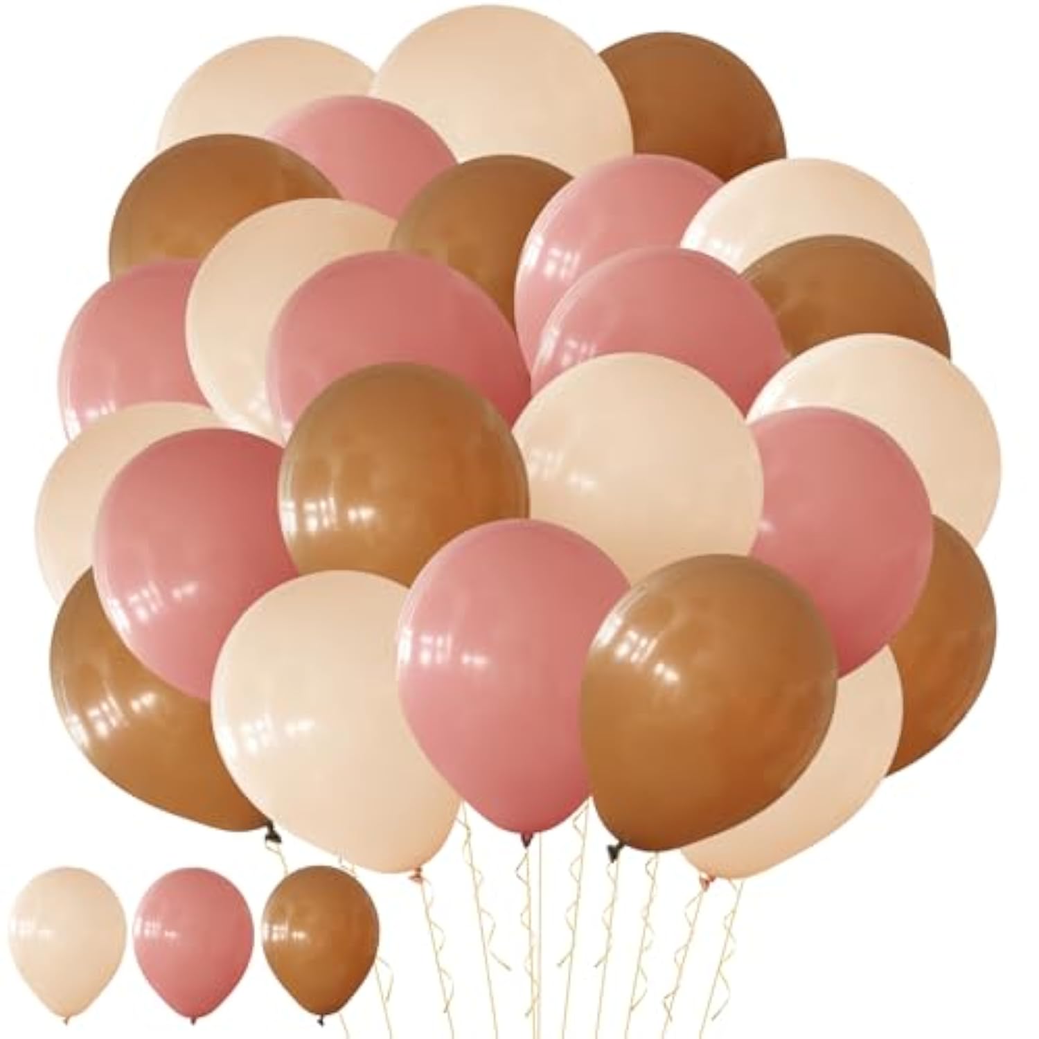 70 Pcs Retro Blush Pink Balloons 10 Inch Dusty Pink Nude Brown Balloons Decor With 33 Feet Gold Ribbon For Bridal Baby Shower Girl Boho Birthday Wedding Gender Revea Party Decoration Supplies