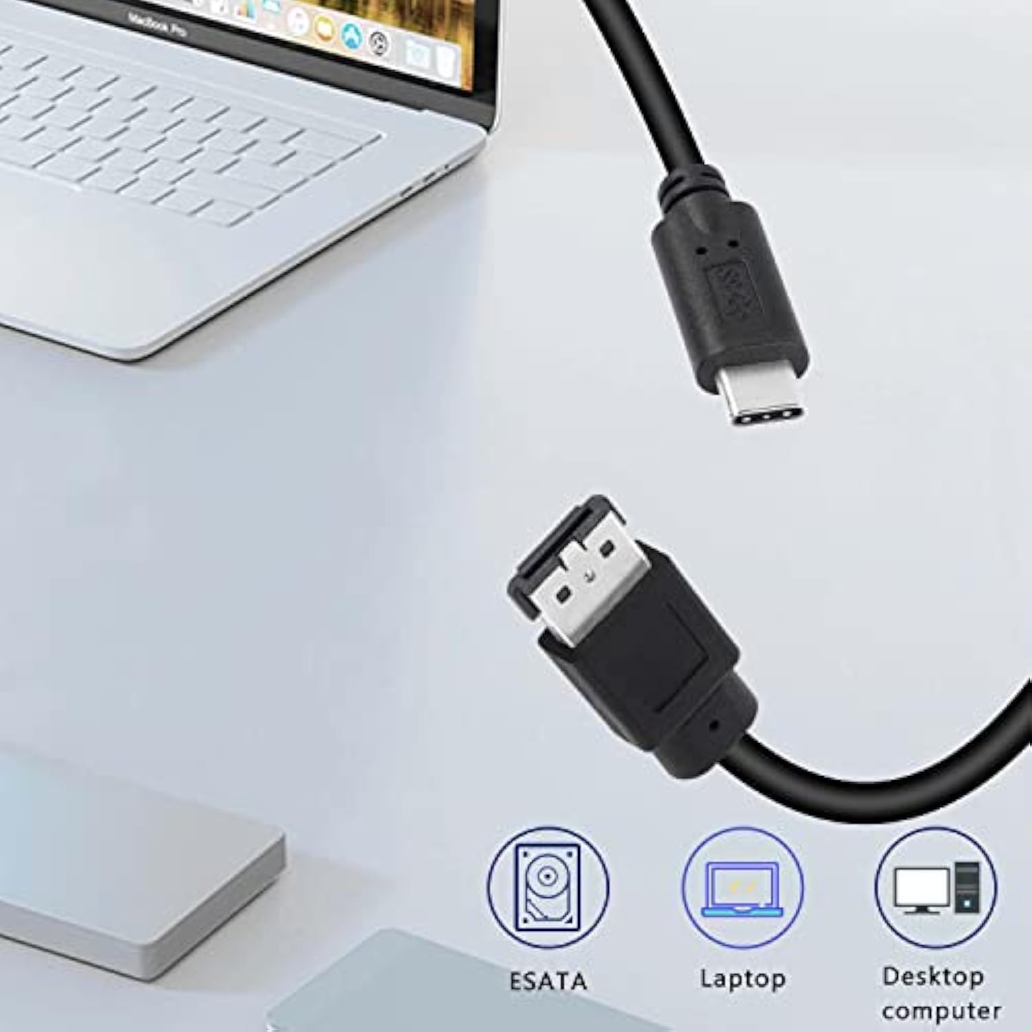 Usb-C Type-C To Esata Adapter Cable 5Gbps Usb C To Power Esata Converter Cable