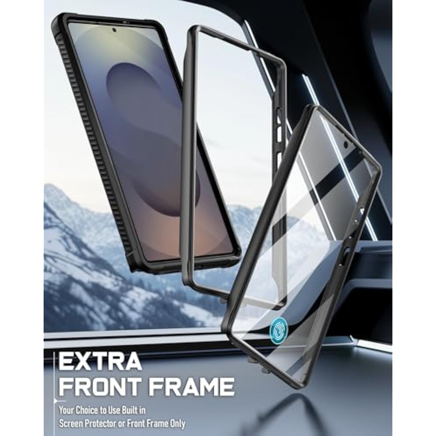 Guardian Case For Galaxy S25 Ultra 5G 6.9 Inch (2025), [20Ft Mil-Grade Drop Tested] Built-In Screen Protector [Work With Fingerprint Id] Full Body Shockproof Rugged Clear Case, Black/Clear