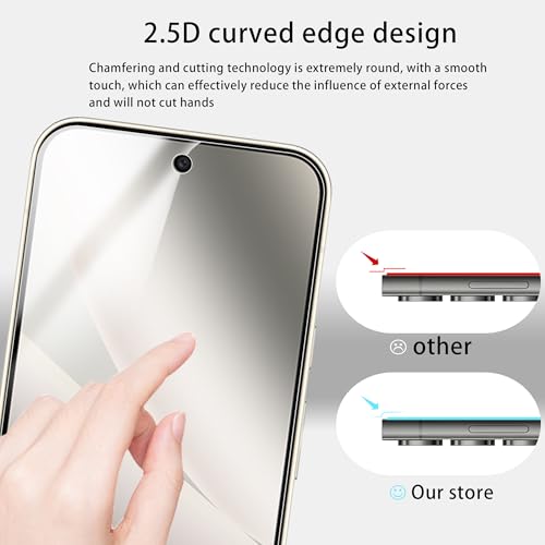 [2+2 Pack Tempered Glass Film For Google Pixel 10 Pro XL Screen Protector 2-Pack with Camera Lens Protector 2-Pack
