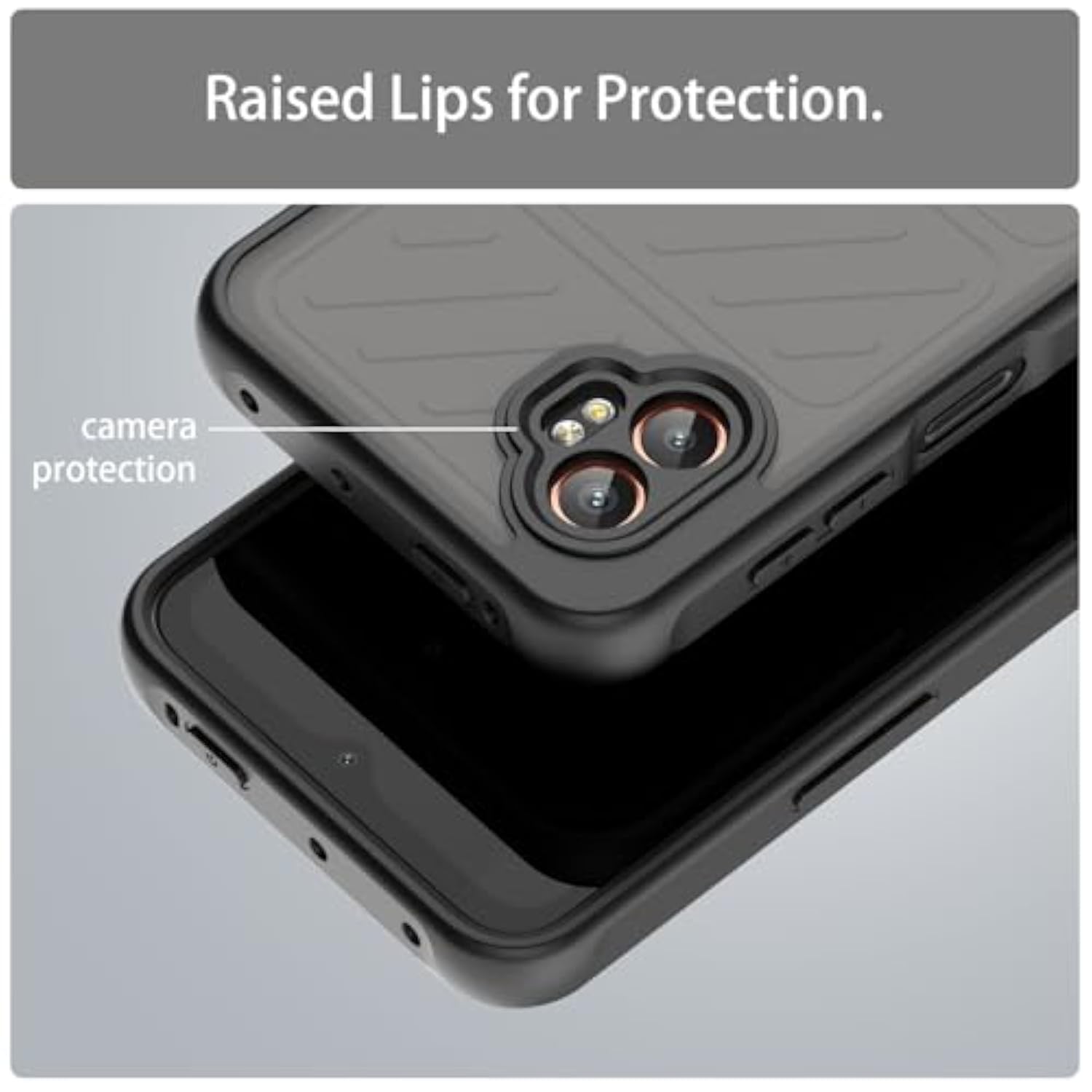 For Samsung Galaxy Xcover 7 Pro Case With Tempered Glass Screen Protector,Slim Translucent Matte Shockproof (Black, Galaxy Xcover 7 Pro)